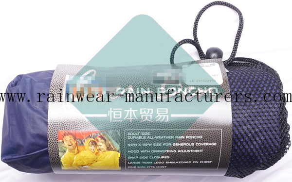 NFSS PEVA plastic rain capes draw cord packing bag